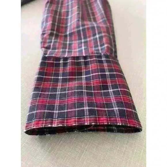 Wrangler Mens Sz M Plaid Snap Shirt Navy Cotton Country Western Ranch Farm - Picture 10 of 14